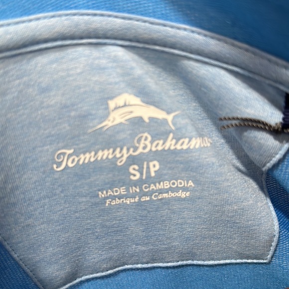 Mens size small Tommy bahama 1/4 zip pullover sweater light blue NWT lightweight - Picture 7 of 8